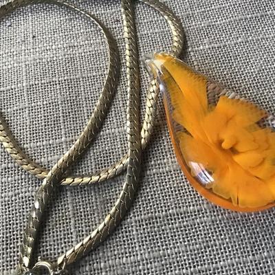 Glass Pendant with Chain