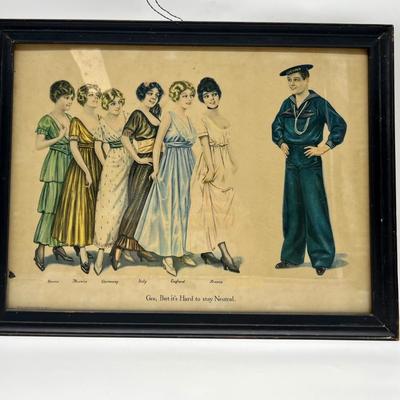 Gee, But its Hard to Stay Neutral - Ladies Wallace Robinson Vintage Print Robinson