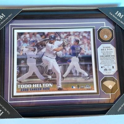 Colorado Rockies Collectible TODD HELTON 2500 Career Hits Framed, and Numbered HIGHLAND MINT