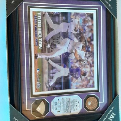 Colorado Rockies Collectible TODD HELTON 2500 Career Hits Framed, and Numbered HIGHLAND MINT
