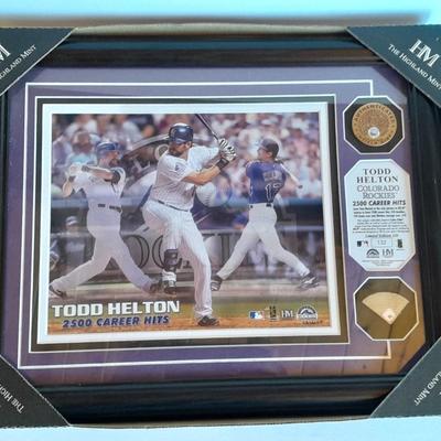Colorado Rockies Collectible TODD HELTON 2500 Career Hits Framed, and Numbered HIGHLAND MINT