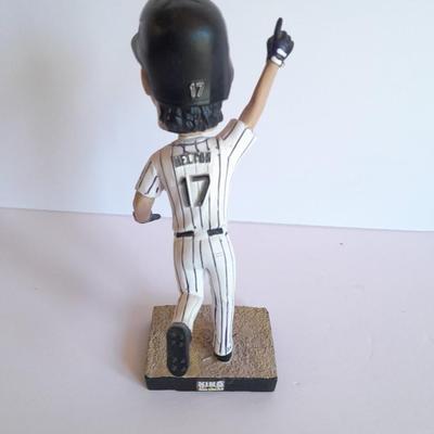 Colorado Rockies 20th Anniversary Season Bobble Head Collectible Todd Helton #9 in series of 10 with field caught ball.