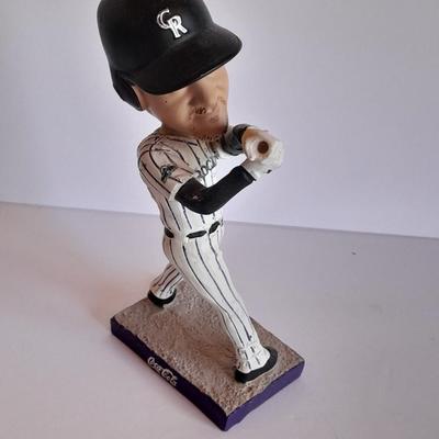 Colorado Rockies 20th Anniversary Season Bobble Head Collectible Larry Walker # 6 in series of 10 with field caught baseball