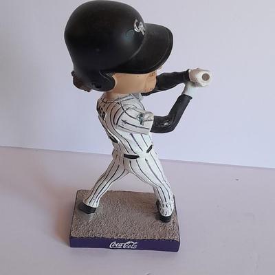 Colorado Rockies 20th Anniversary Season Bobble Head Collectible Larry Walker # 6 in series of 10 with field caught baseball
