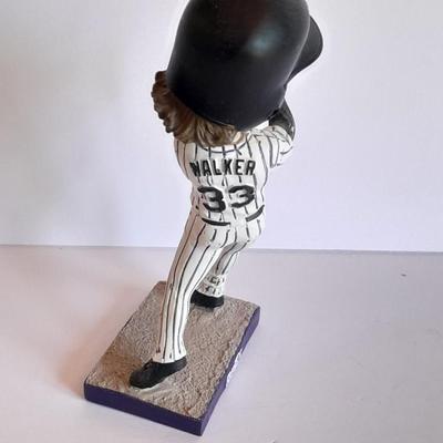 Colorado Rockies 20th Anniversary Season Bobble Head Collectible Larry Walker # 6 in series of 10 with field caught baseball