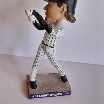 Colorado Rockies 20th Anniversary Season Bobble Head Collectible Larry Walker # 6 in series of 10 with field caught baseball