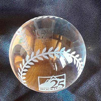 Colorado Rockies Etched 25 1992-2018 Glass Baseball in case