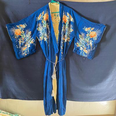 Vintage Kimono Robe and Bottoms