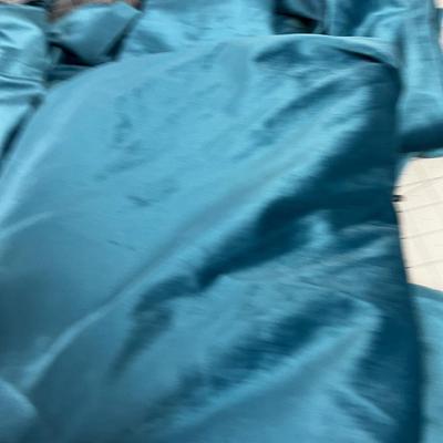 Turquoise Blue Velvet Curtain Panels