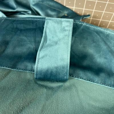 Turquoise Blue Velvet Curtain Panels