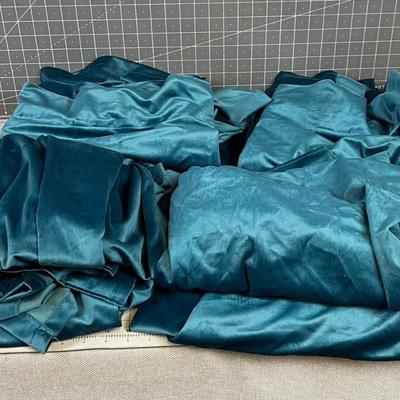 Turquoise Blue Velvet Curtain Panels