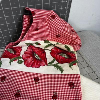 RED Pile of Vintage Linens