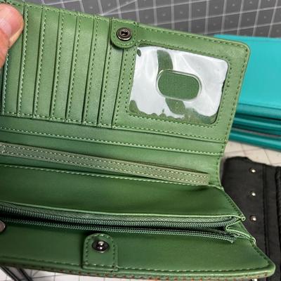 Purses & Wallets; Gray, Green, Turquoise