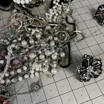 NEW Costume Jewelry; Pink, Black, Silver, 