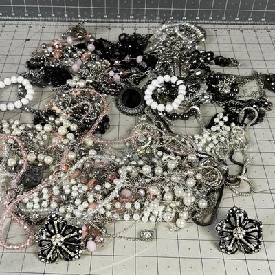 NEW Costume Jewelry; Pink, Black, Silver, 