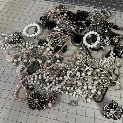 NEW Costume Jewelry; Pink, Black, Silver, 