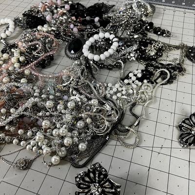 NEW Costume Jewelry; Pink, Black, Silver, 