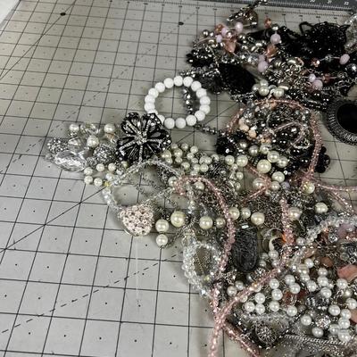 NEW Costume Jewelry; Pink, Black, Silver, 
