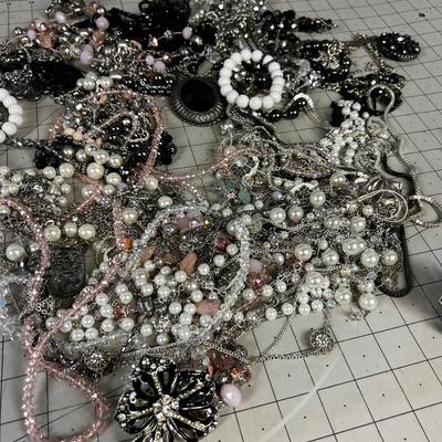 NEW Costume Jewelry; Pink, Black, Silver, 