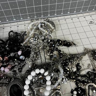 NEW Costume Jewelry; Pink, Black, Silver, 