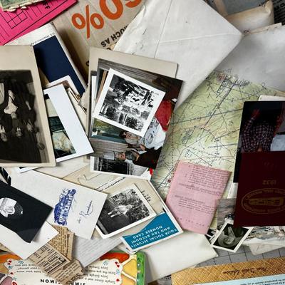 Largest Lot of PAPER EPHEMERA: Photo, News Paper, Maps, Manuals, Atlas, 