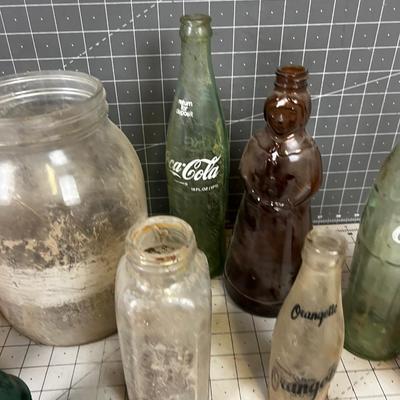 Bottles: Mrs. Butterworth, Coke, Beer other DUMP MINE BOTTLE