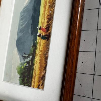 Small Oil Painting, Asian Farm Scene