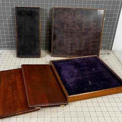 Display Boxes and Walnut Pedestals