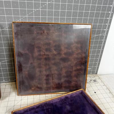 Display Boxes and Walnut Pedestals