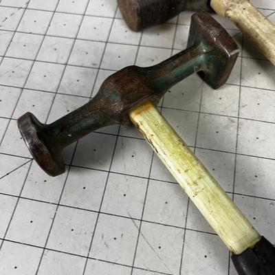 2 Hammers; Ball Pen and Auto Body with Fiberglass Handles 