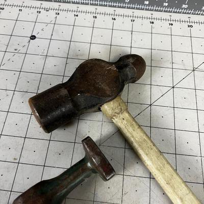 2 Hammers; Ball Pen and Auto Body with Fiberglass Handles 