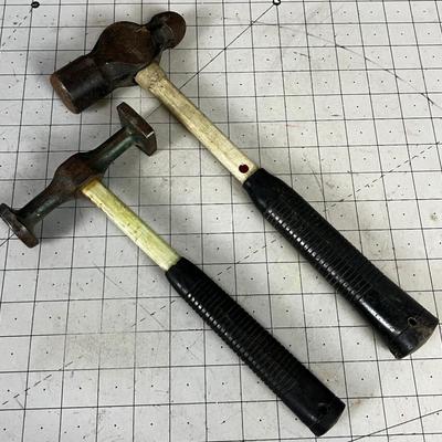 2 Hammers; Ball Pen and Auto Body with Fiberglass Handles 