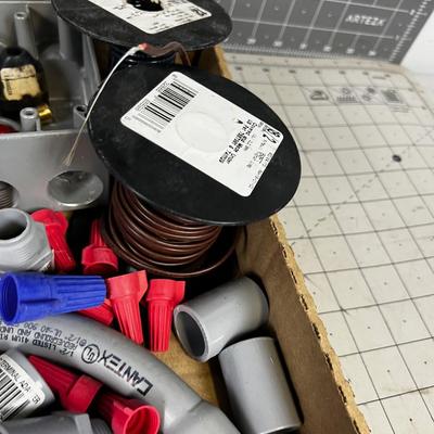 Tray of Electrical Plastic Conduit and Wire 