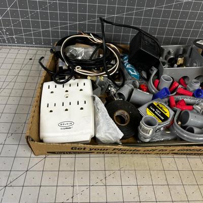 Tray of Electrical Plastic Conduit and Wire 