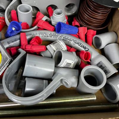 Tray of Electrical Plastic Conduit and Wire 