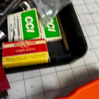 Mixed Lot of Re Loading Item: Die Sizer, Bullet Tray, Primers etc. 