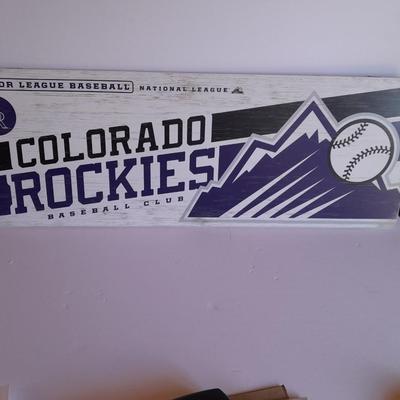 Open Road Brands Official MLB National League Colorado Rockies Baseball Club wood sign