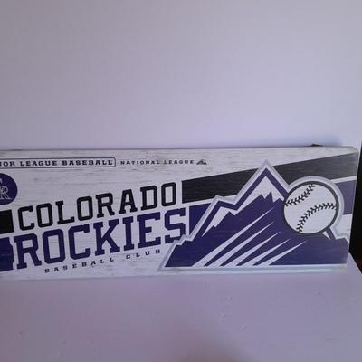 Open Road Brands Official MLB National League Colorado Rockies Baseball Club wood sign