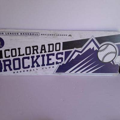 Open Road Brands Official MLB National League Colorado Rockies Baseball Club wood sign