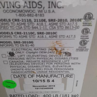 Bruno Independent Living Aids, INC. mechanical Elite Curve stair lift chair with 2 remote controls in WONDERFUL working condition
