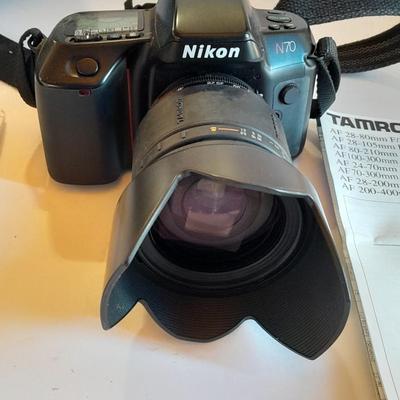 Nikon N70 35mm with lens, camera bags, and many other accessories