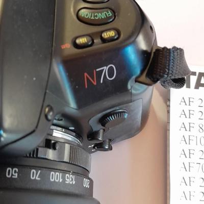 Nikon N70 35mm with lens, camera bags, and many other accessories
