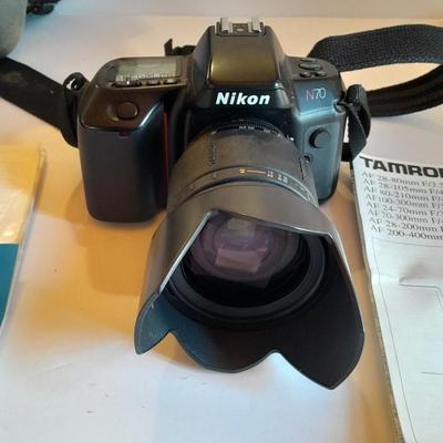Nikon N70 35mm with lens, camera bags, and many other accessories
