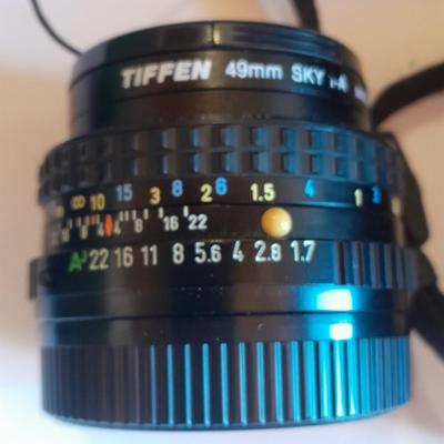 Pentax 35 mm camera Super Program Vivitar Series lens, Large Tamrac camera bag and MANY accessories