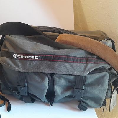 Pentax 35 mm camera Super Program Vivitar Series lens, Large Tamrac camera bag and MANY accessories