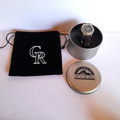 Colorado Rockies Europa watch in tin collector's case