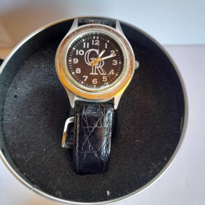 Colorado Rockies Europa watch in tin collector's case