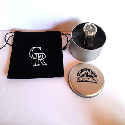 Colorado Rockies Europa watch in tin collector's case
