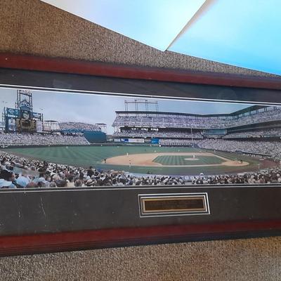 Large, framed Colorado Rockies Coors Field panoramic photo