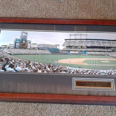 Large, framed Colorado Rockies Coors Field panoramic photo